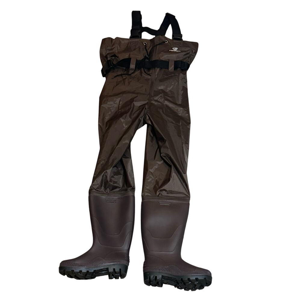 Hisea Brown AquaShell Series PVC Chest Fishing Waders Men 6 NWT
